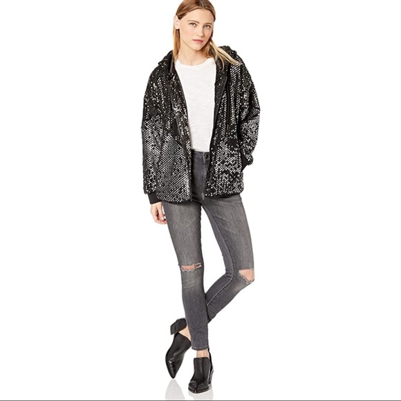 BLANKNYC Denim $148 Silver Studded Sequin Bomber - Picture 9 of 12